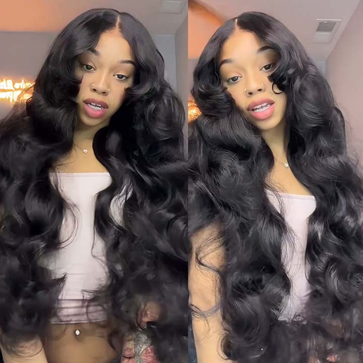 $100 Off Full $100| Glueless Loose Wave Lace Front Wigs with Curtain Bangs Clear Transparent HD Lace Nature Wave Wig Flash Sale