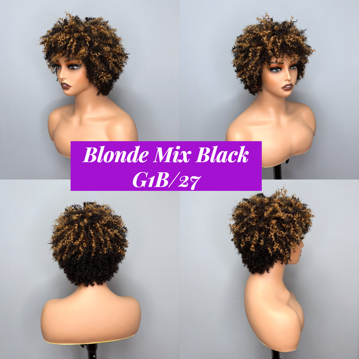Bogo Flash Sale: 20" Curly 13*4 Lace Front Wig + Pixie Cut Bob Wig