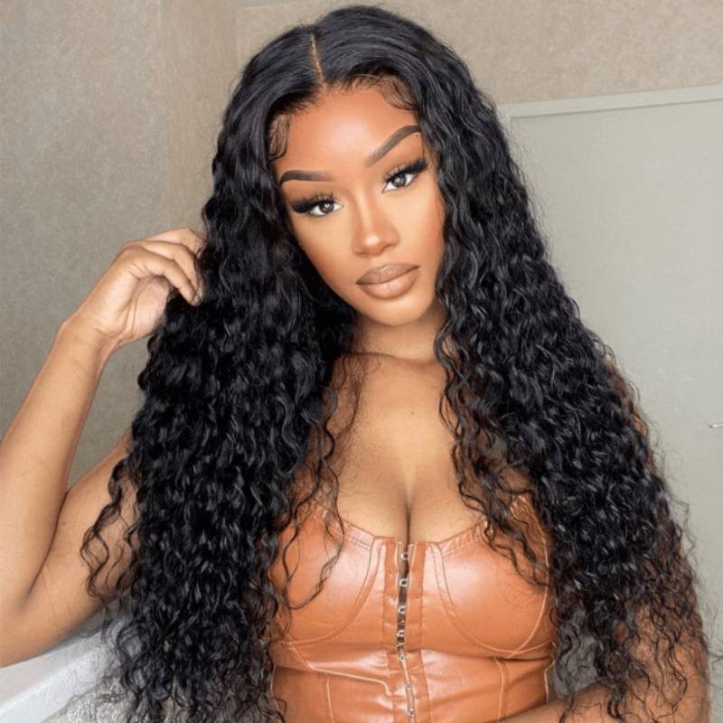 Water Wave Upgrade V Part Wig Human Hair Glueless No Leave Out  Wig Invisible Drawstring Flash Sale- Amanda Hair