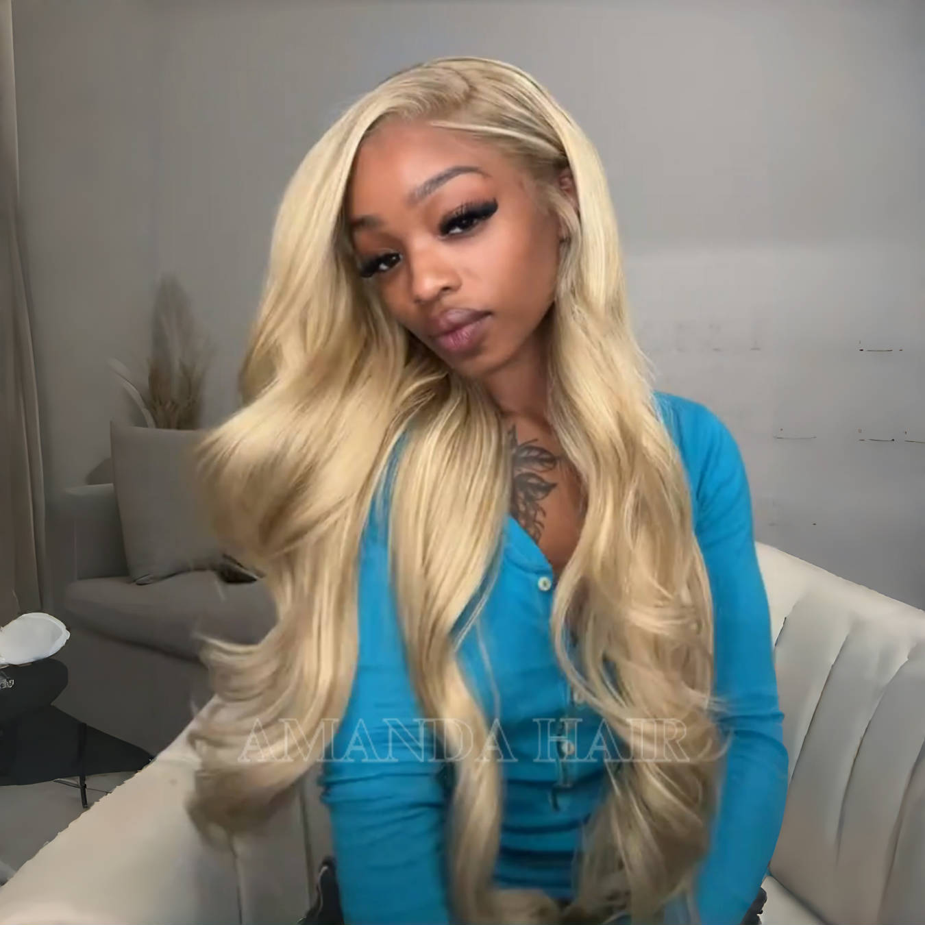 Halloween’s Pick | Blonde Highlight Champagne Color 13x4 HD Transparent Lace 613 Body Wave / Straight Human Hair Wigs 180% Density