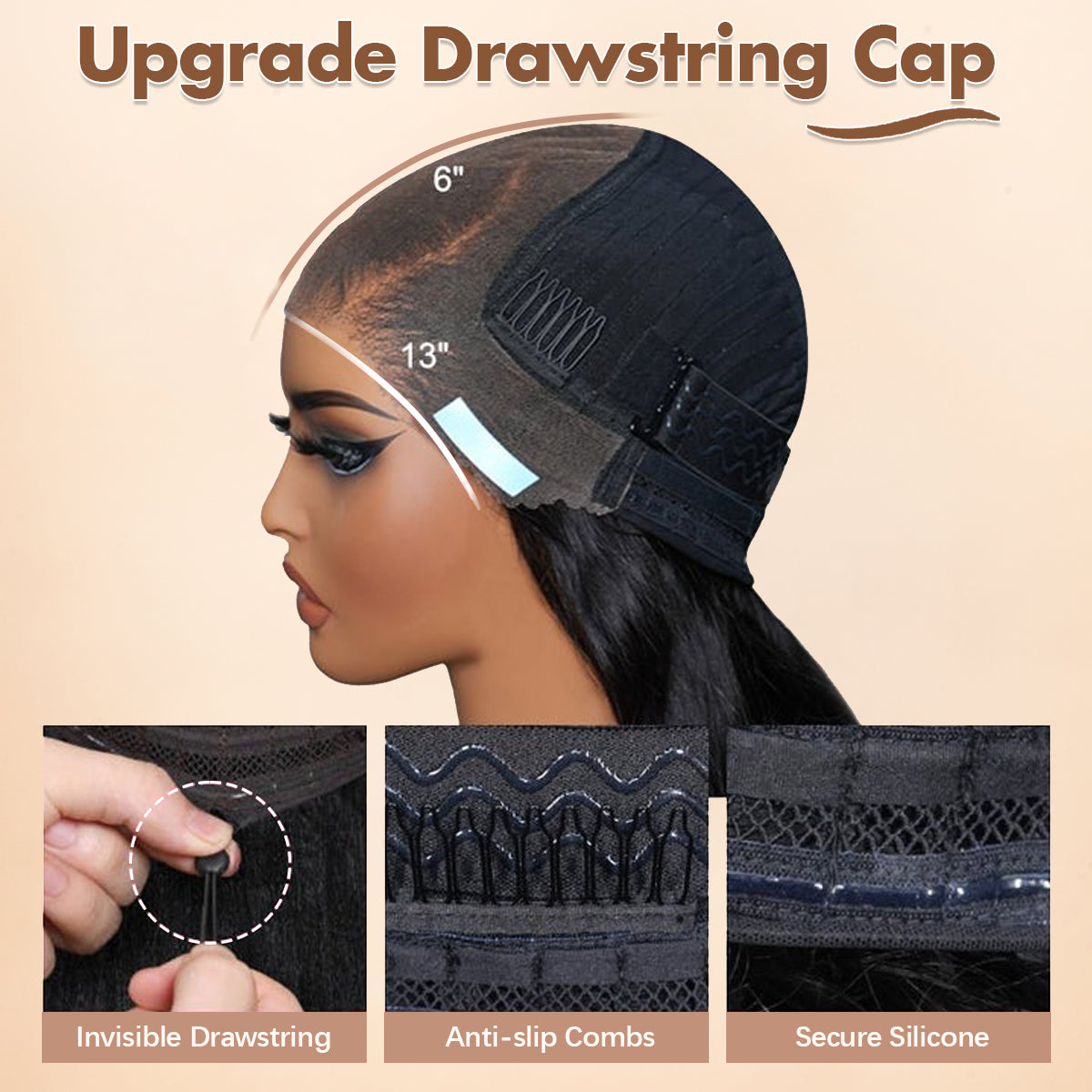 Kinky Straight 7x5 / 13x6 HD Transparent Lace Front Wigs 100% Human Virgin Hair For Women  -Amanda Hair