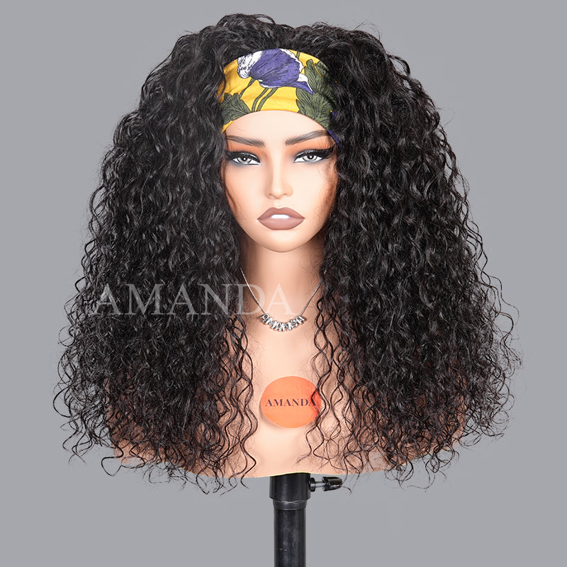 Wow $0.1 Lace Wig| Water Wave Put On & Go Invisible Drawstring Flip Over 3 In 1 Half Wig Flash Sale