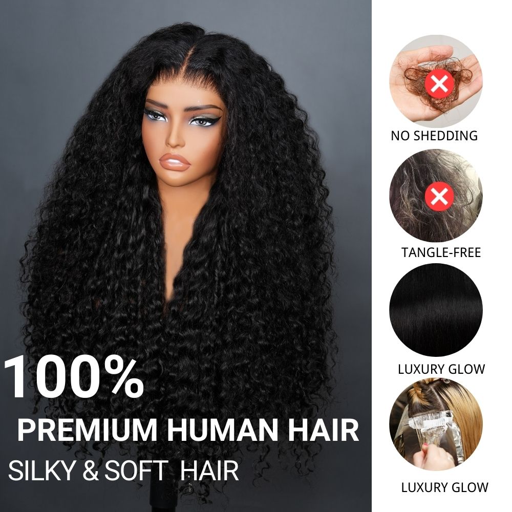 Wow $0.1 Lace Wig| Long & Thick Curly Hair Glueless 6x4/13x4 Lace Frontal Wig Flash Sale