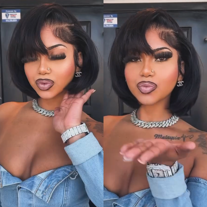Glueless Straight Short Bob Wig Summer Wig Choice 4x4/13x4 Brazilian Hair Lace Wigs No Code Needed Amanda Hair