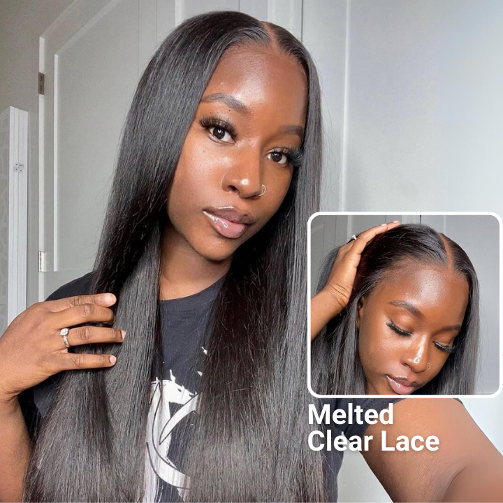 Amanda Hair Long Sikly Straight Undetectable HD Glueless v8  Lace Closure 5x7 Wigs with Deep Hairline Free Part C Type Hairstyle