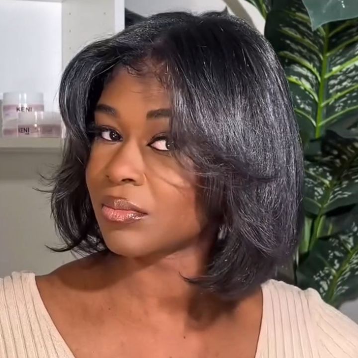 Tiktok Saebunny même perruque-perruque Bob bouclée courte 13*6/13*4/4*4 cheveux bouclés brésiliens Bob perruques-Amanda cheveux