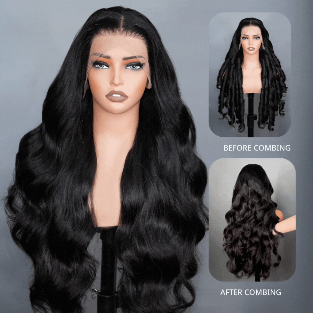 Glueless Loose Wave Wigs Virgin Human Hair 4 * 4/13 * 4 Transparent HD Lace Front Wig Pré-plumé Hairline - Amanda Hair