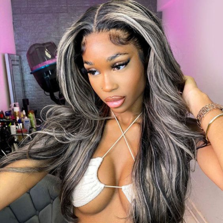 Highlight Light Blonde Color 13x4 Lace Frontal Wig HD Transparent Lace Body Wave /Straight Human Hair Wig -Amanda Hair
