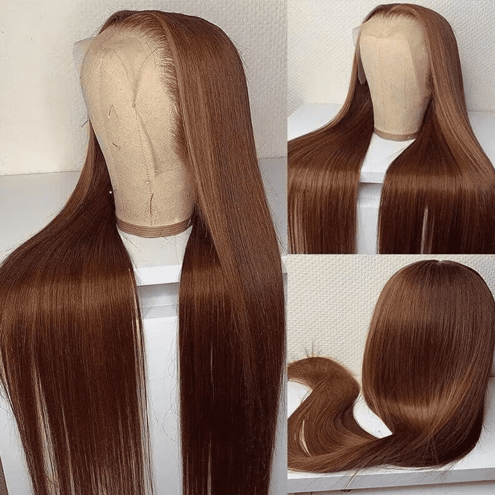 Dark Brown Lace Front Wigs Transparent Glueless #4 Colored Lace Wigs Flash Sale