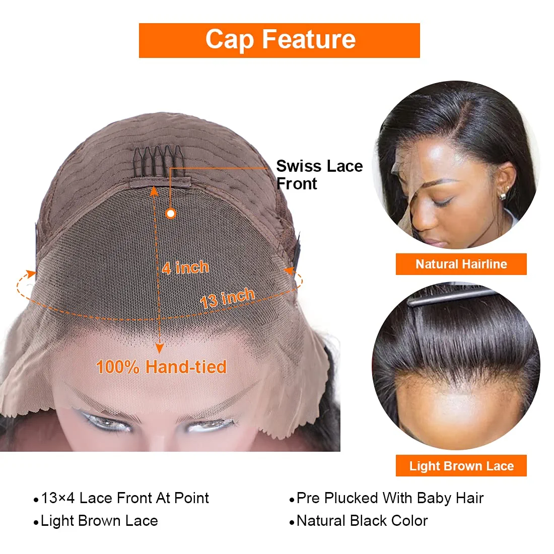 Glueless Water Wave 13*4 Clear Transparent Lace Front Wigs Plucked Hairline Pre Cut Lace -Amanda Hair Clearance Flash Sale