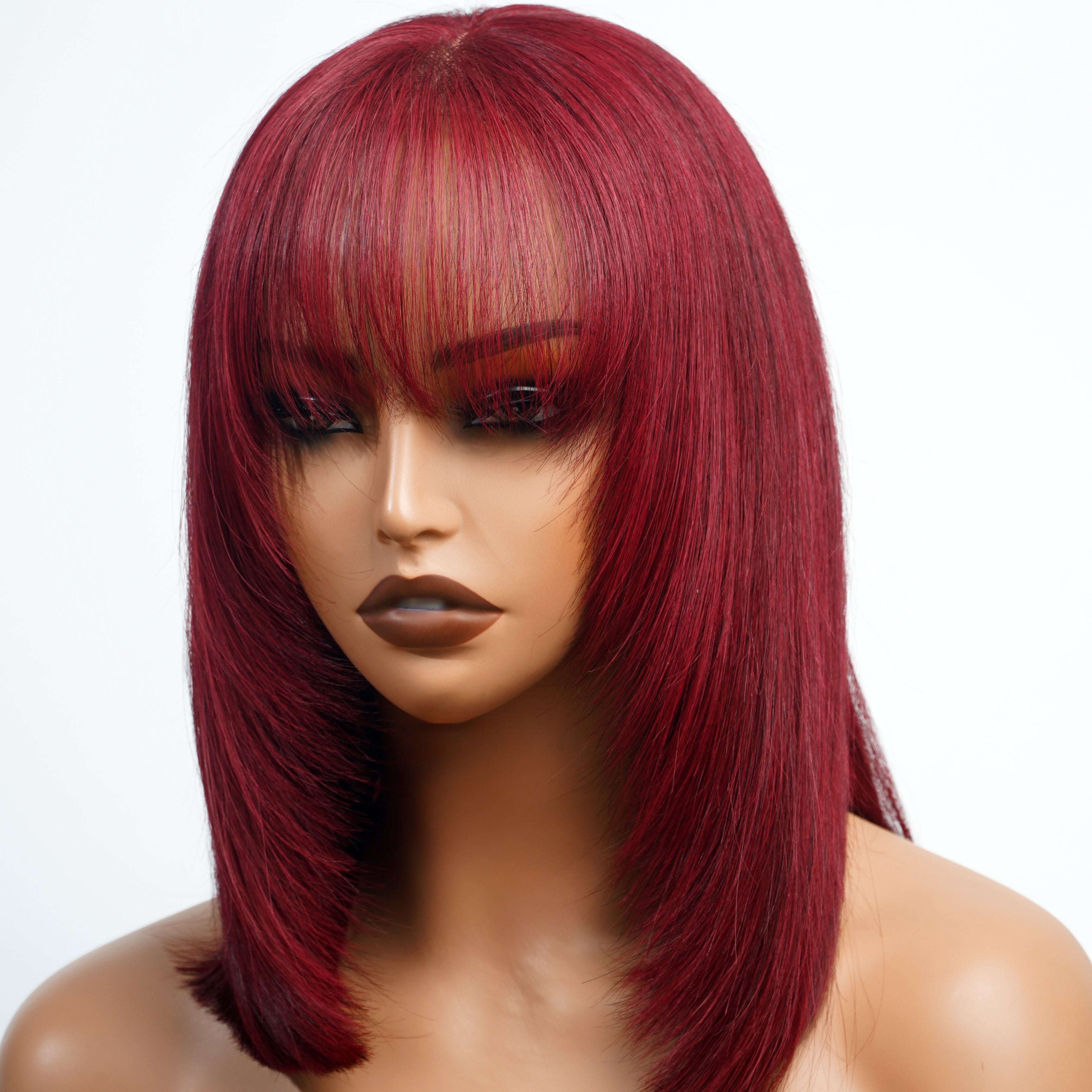 Summer Wig Choice Glueless Short Straight Bob Wig  Red Colored Hair Bob Wigs No Code Needed Amanda Hair