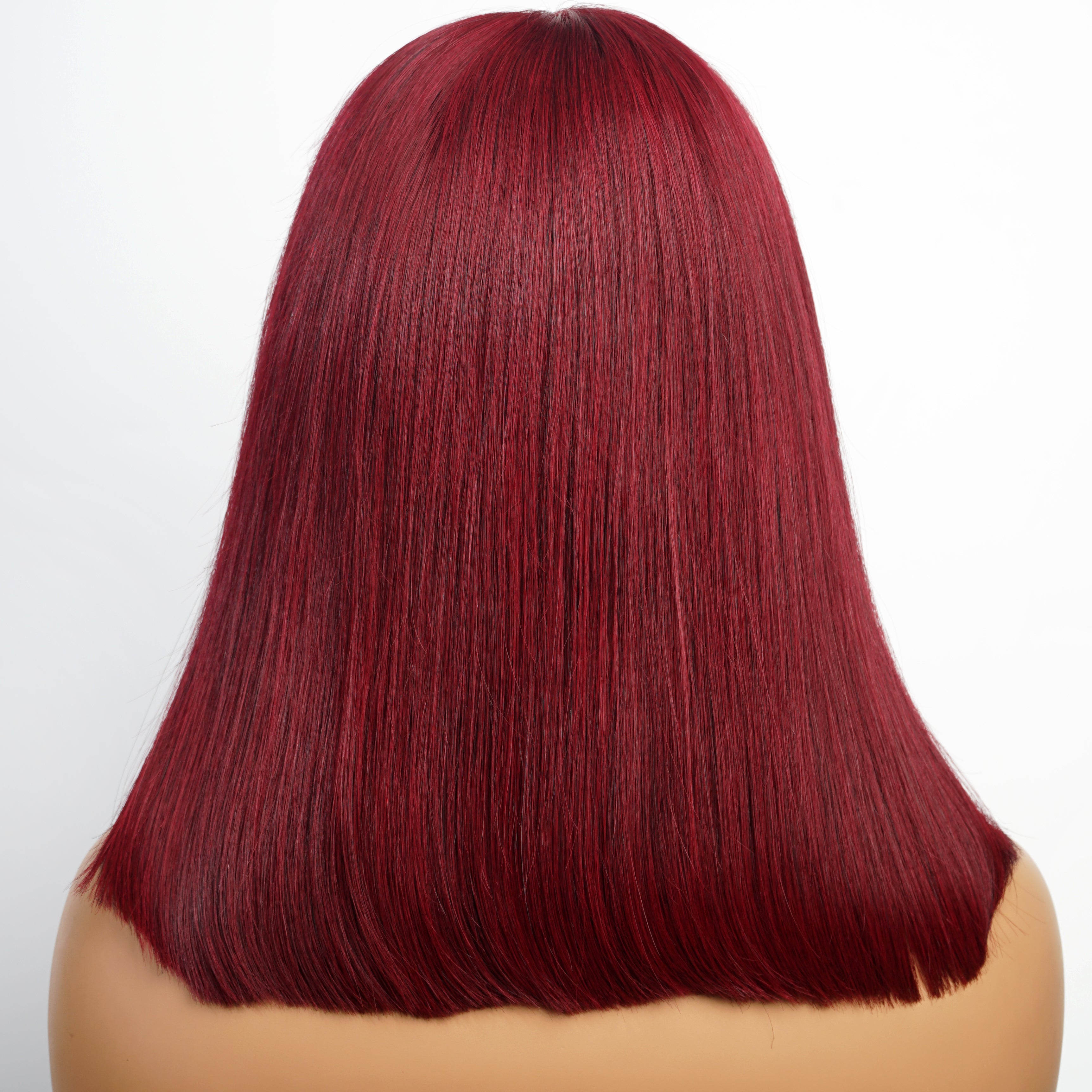 Summer Wig Choice Glueless Short Straight Bob Wig  Red Colored Hair Bob Wigs No Code Needed Amanda Hair