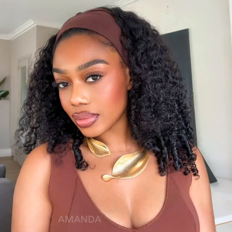 3 In 1 Half Wig Burmese Curly Spiral Curls End Glueless Flexible Fit Drawstring Put On And Go Flash Sale - Amanda Hair
