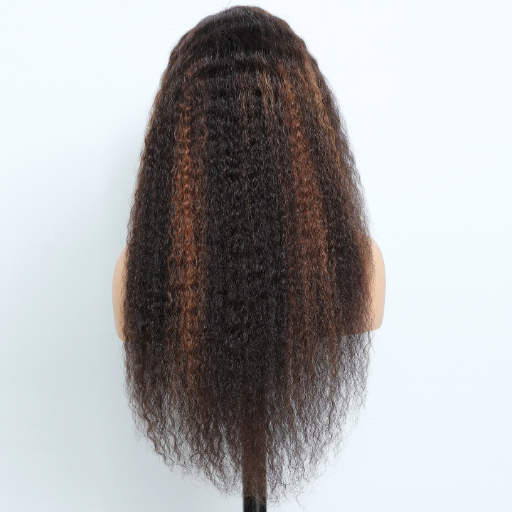 Peluca con encaje frontal HD de 13 x 4/7 x 5 de cabello humano rubio resaltado y liso - Amanda Hair