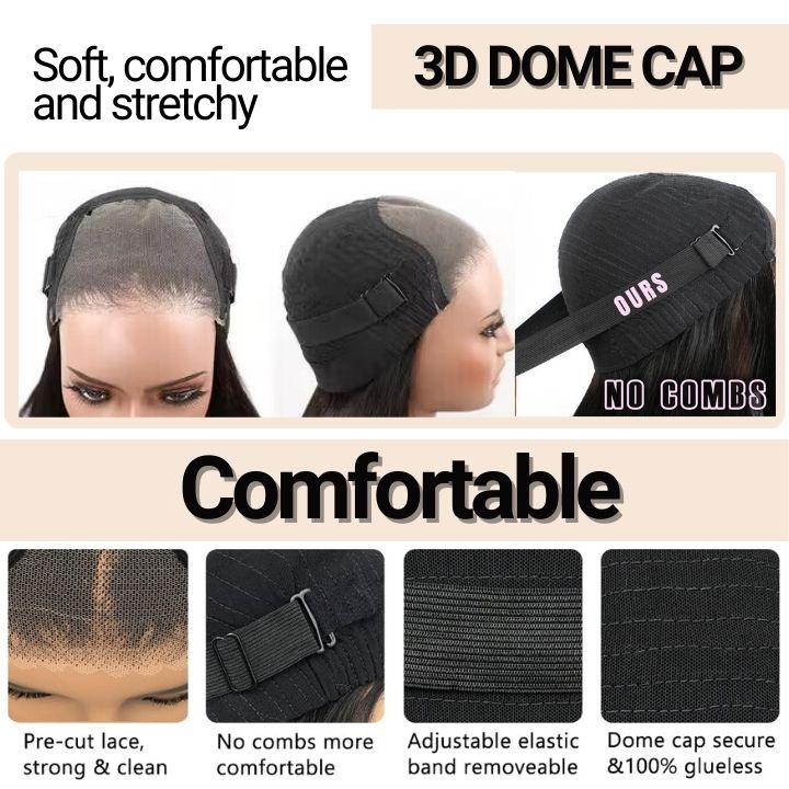 Pelucas de onda suelta sin cola Cabello humano virgen 4 * 4/13 * 4 Peluca frontal de encaje HD transparente Línea de cabello prearrancada - Amanda Hair