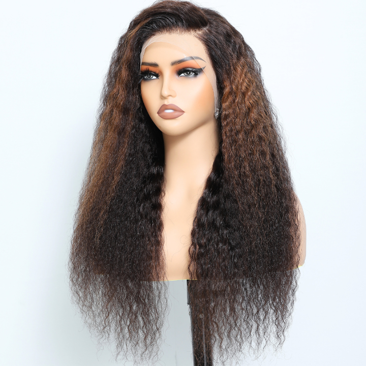 Peluca con encaje frontal HD de 13 x 4/7 x 5 de cabello humano rubio resaltado y liso - Amanda Hair
