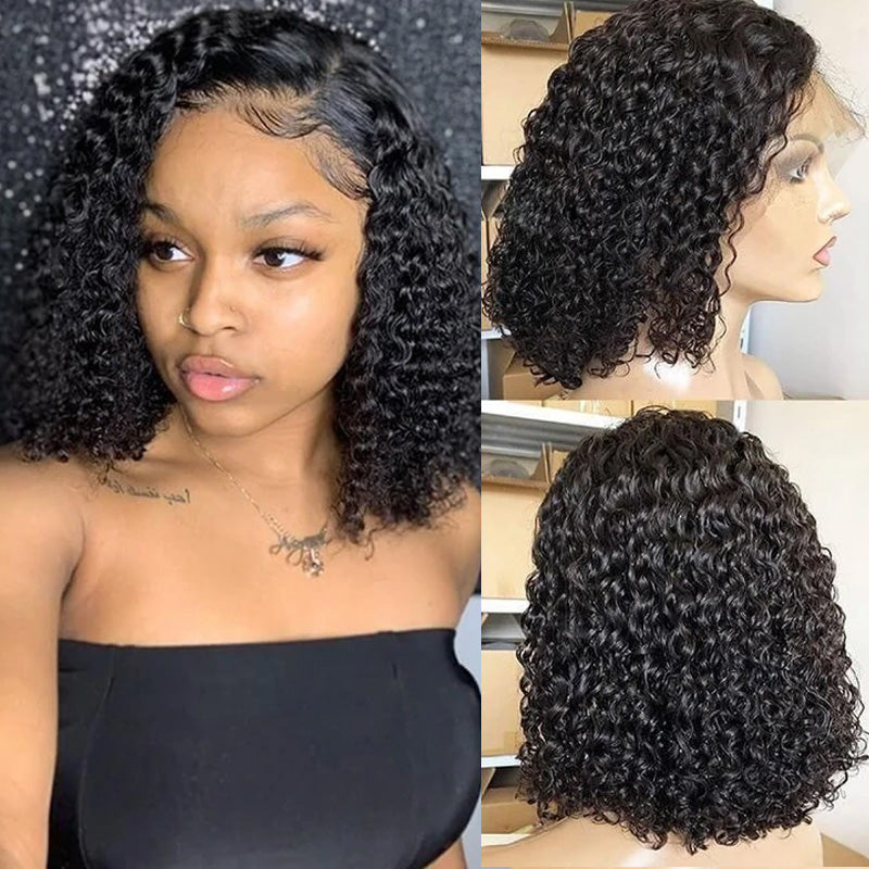 Kinky Curly Bob Wigs 4*4 Lace Closure Short Curly Bob Wigs Human Hair-Amanda Hair
