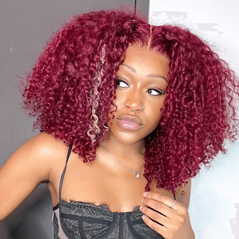 $99 Get 250% Density Kinky Curly 6x4 / 13x4 Lace Front Ready Go Human Hair Wig Flash Sale-Amanda Hair