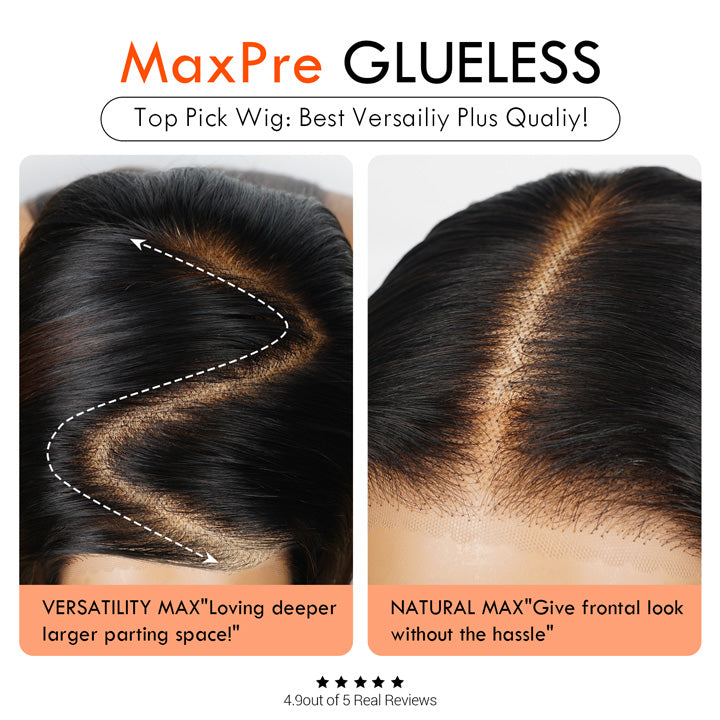 Full 300% Ultra Dense Glueless Lace Frontal Wig Human Hair Deep Wavy Wig Pre Plucked Natural Hairine-Amanda Hair