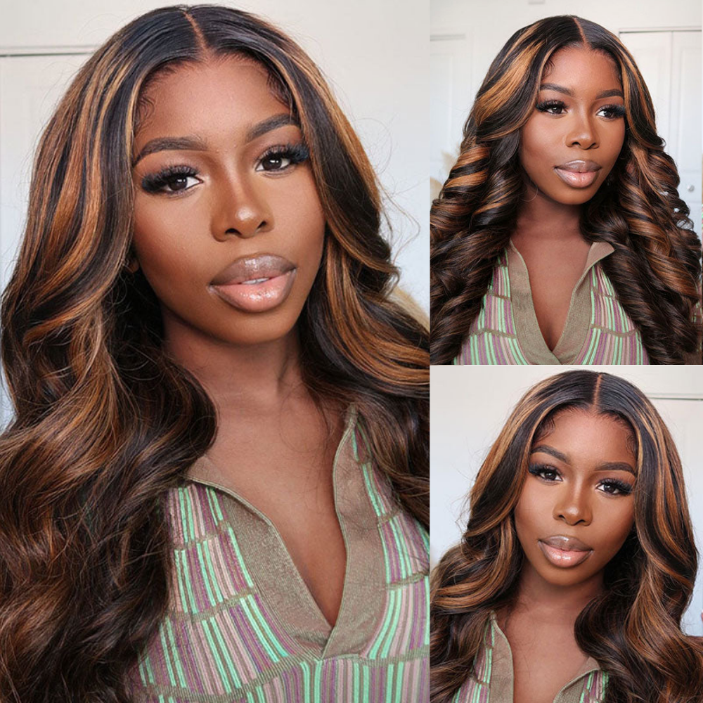 Flash Sale Buy 2 Get 1 Free Blonde Highlight Body Wave 13x4 Lace Front /4*4 Lace Closure Wigs With Baby Hair - Amanda Hair