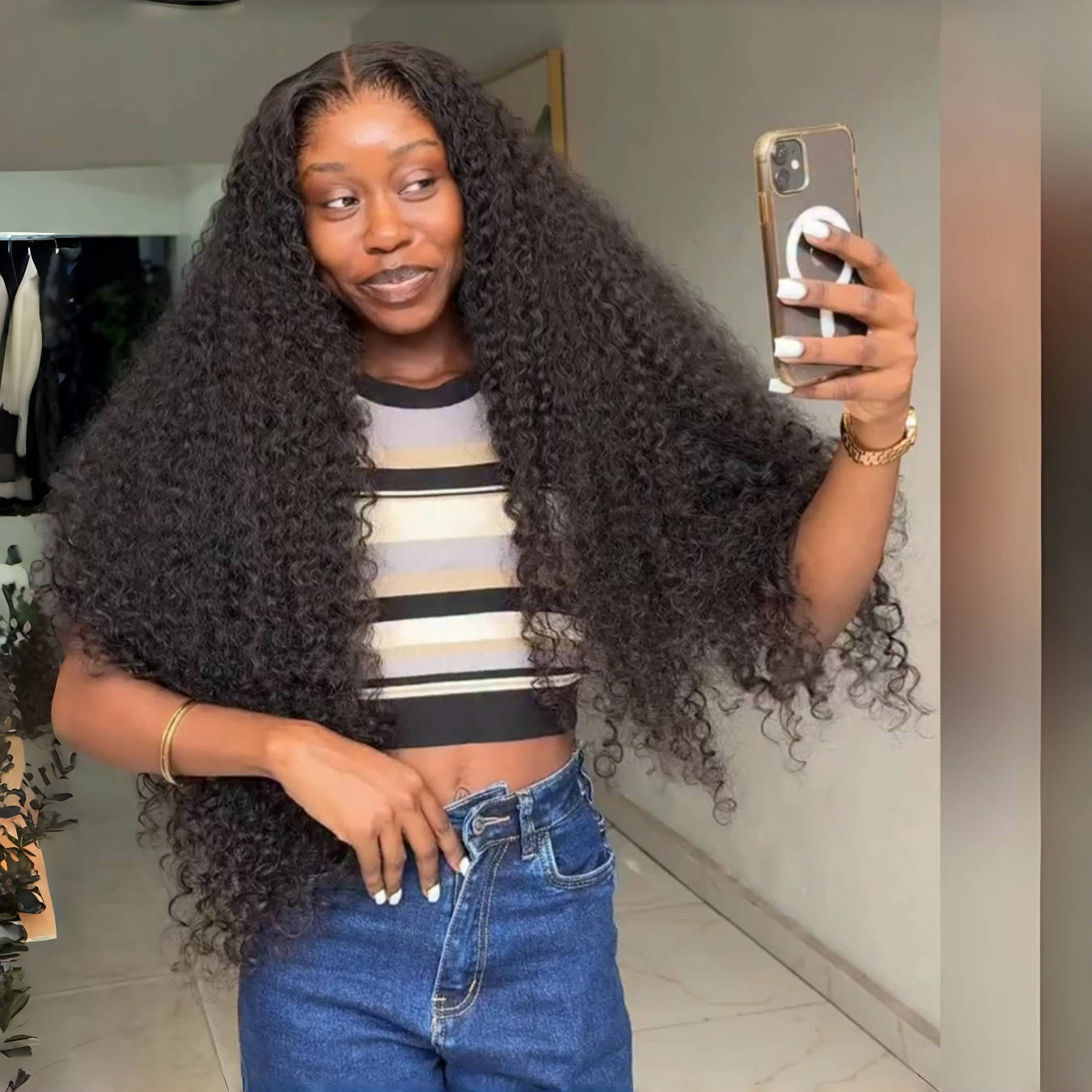 Glueless Loose Wave Wigs Virgin Human Hair 4 * 4/13 * 4 Transparent HD Lace Front Wig Pré-plumé Hairline - Amanda Hair