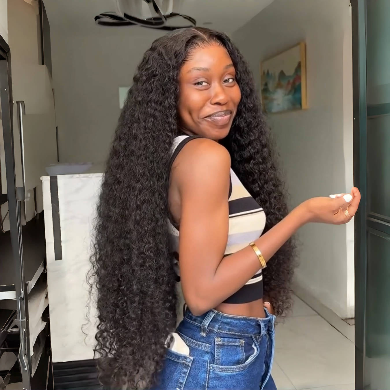 Glueless Loose Wave Wigs Virgin Human Hair 4 * 4/13 * 4 Transparent HD Lace Front Wig Pré-plumé Hairline - Amanda Hair