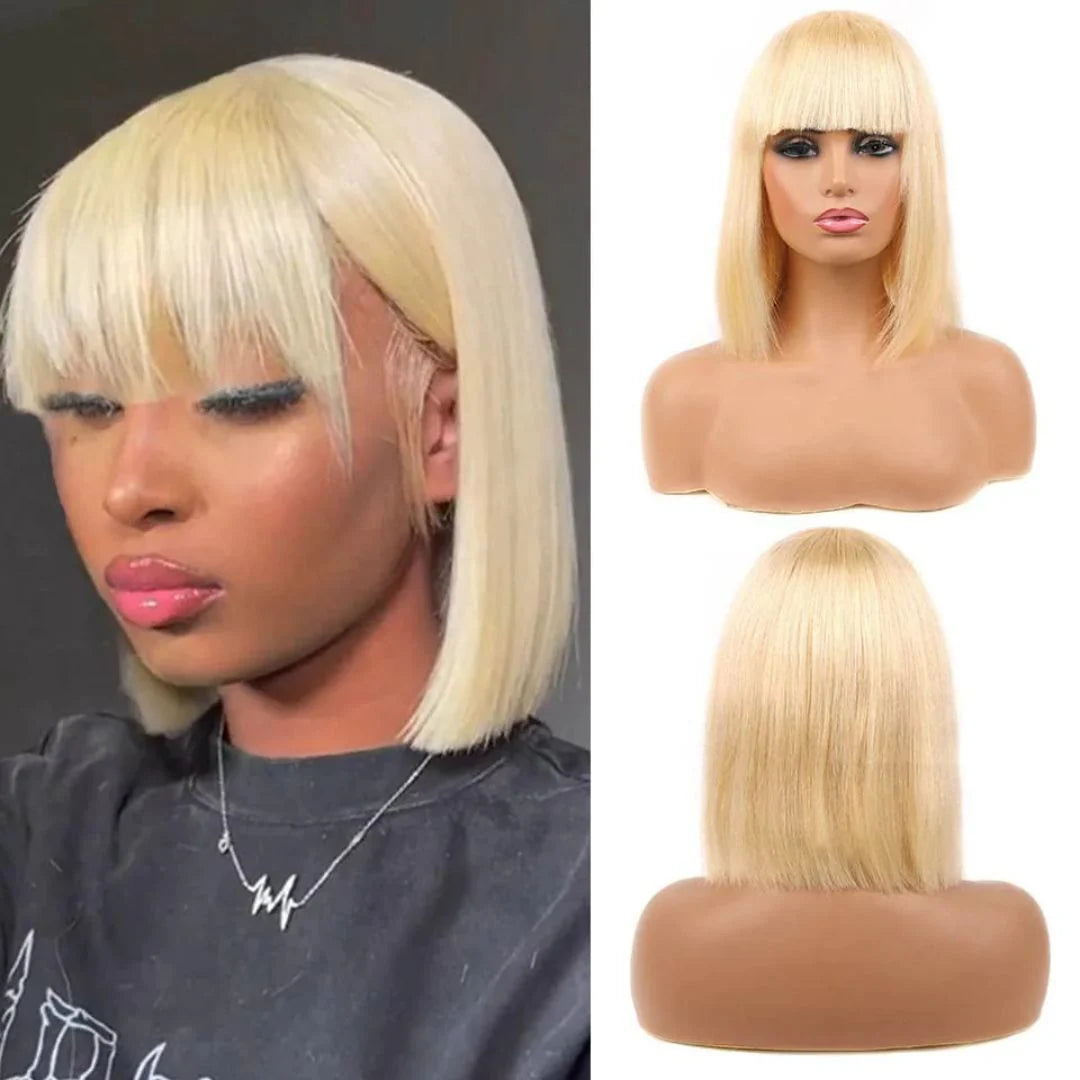 Bogo Flash Sale| 10" Bob Wig with Bangs+10" #613 Color Bob Wig