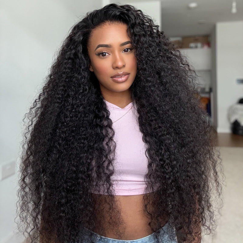 300% Density Long Curly 13x4 Lace Front Pre Everything Wig Glueless HD Transparent Lace 100% Virgin Human Hair Wigs – Amanda Hair