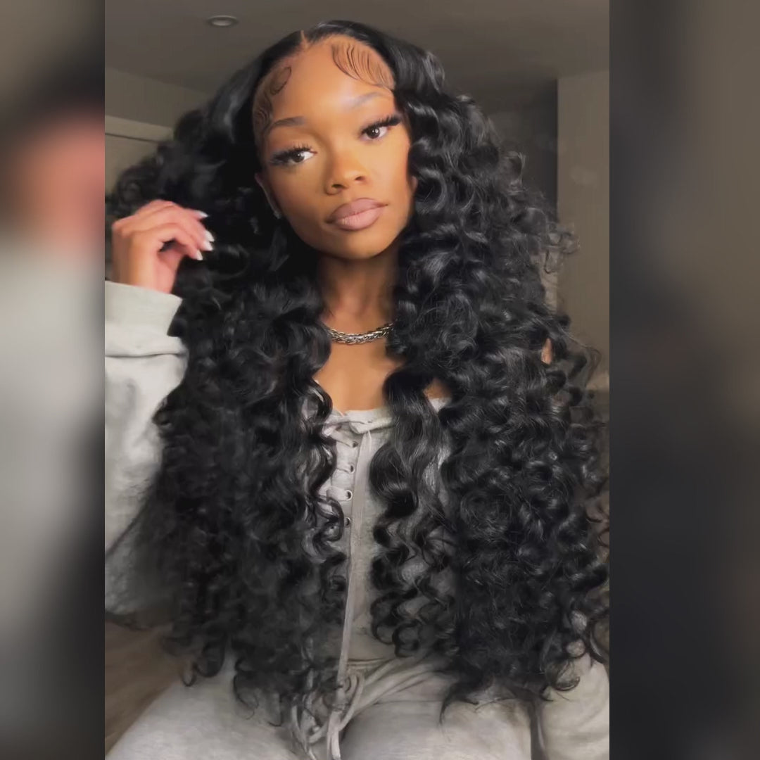 Glueless Loose Deep Wave HD Transparent Lace Front/Closure Human Hair Wig - Amanda Hair
