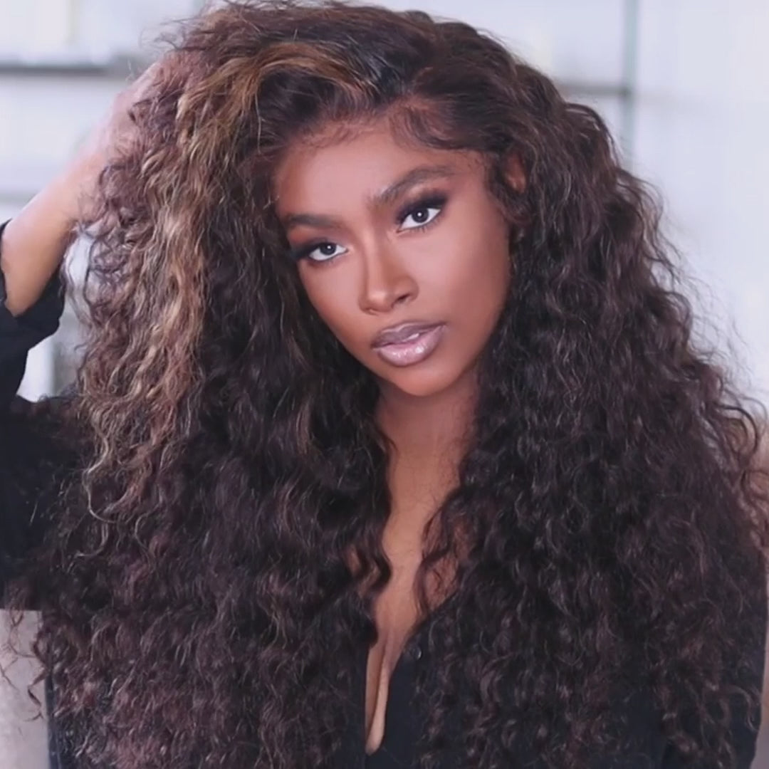 Glueless Water Wave 13*4 HD Transparent Lace Front Wigs-Clearance Flash Sale