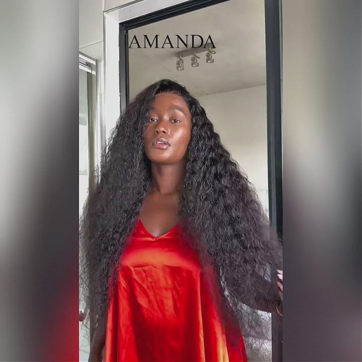 Cheveux longs bouclés 13*4 HD dentelle frontale perruque épais cheveux bouclés sans colle perruques-Amanda cheveux