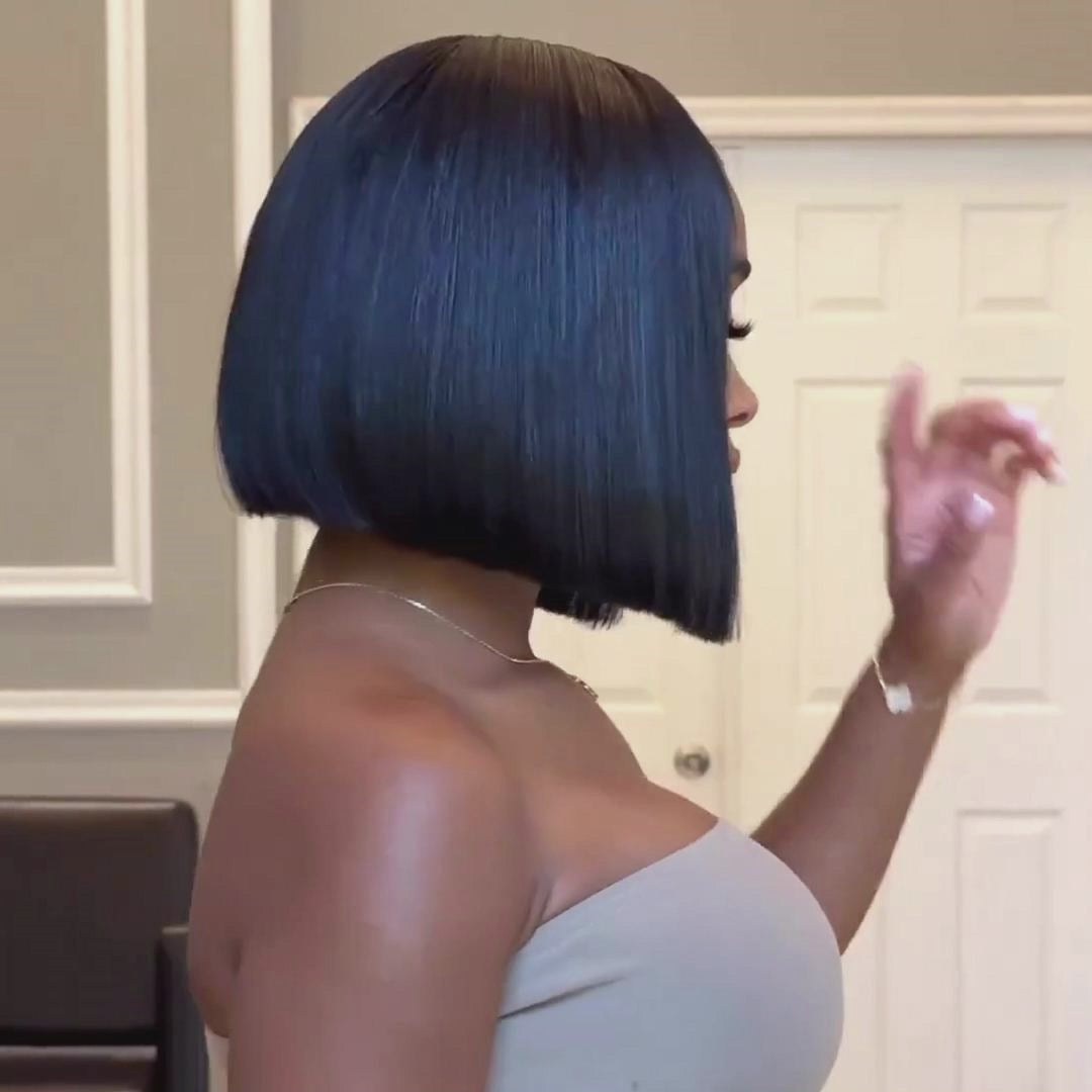 Short Straight Hair Bob Wig 13*4/4*4 Human Hair Lace Front Bob Wigs-Amanda Hair