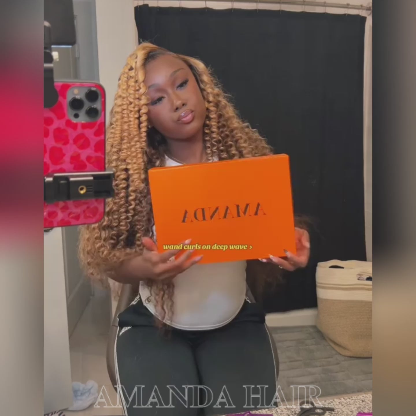 $100 Off Full $101| Highlight Color Honey Blonde Curly HD Lace Front/Closure Wig With Brown Roots Flash Sale
