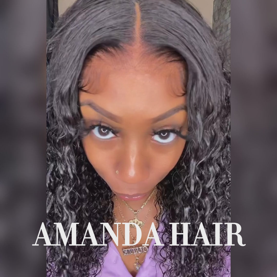 Glueless 13x4 Lace Front / 6x4 Lace Closure Bouncy Spring Curly Wig Pre Plucked Hairline Pre-cut Lace Wig-Amanda Hair