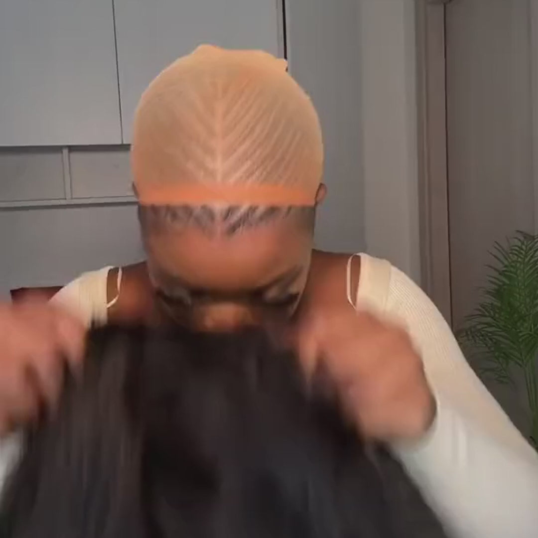 Glueless Body Wave Clear Transparent Lace Front Wigs with Curtain Bangs For Women-Amanda Hair