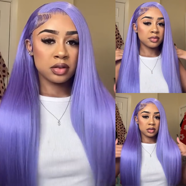 Colorful Straight Lace Frontal Transaparent Wigs Transparent HD Lace Wigs Pre-plucked with Baby Hair - Amanda Hair