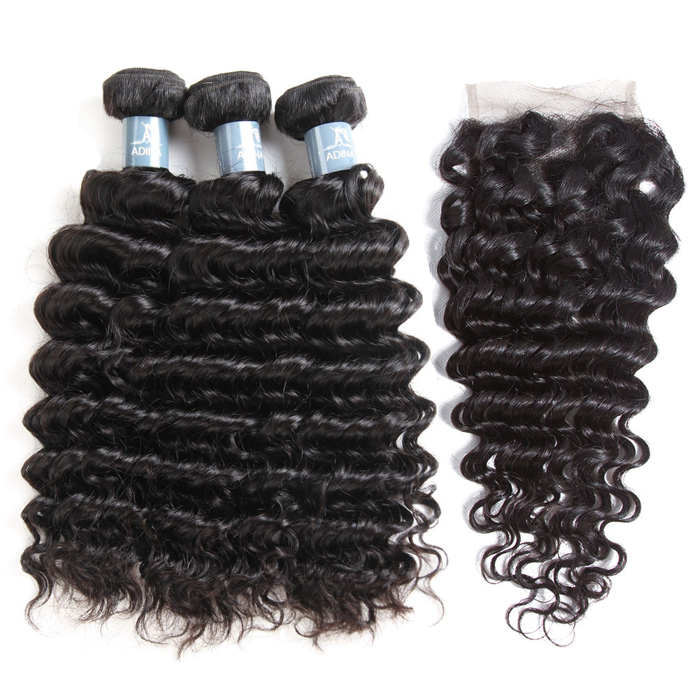 Kinky Curly 3 Bundles Avec 4 * 4 Lace Closure 9A Grade Cheveux Brésiliens 100% Cheveux Humains Non Transformés Noël Hot Item - Amanda Hair