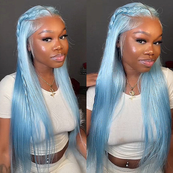 Colorful Straight Lace Frontal Transaparent Wigs Transparent HD Lace Wigs Pre-plucked with Baby Hair - Amanda Hair