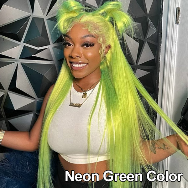 Colorful Straight Lace Frontal Transaparent Wigs Transparent HD Lace Wigs Pre-plucked with Baby Hair - Amanda Hair