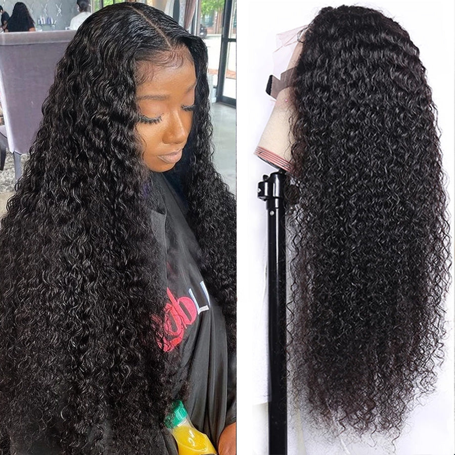HD Undetected Transparent Lace Front Wig Kinky Curly Wave Human Hair Wigs