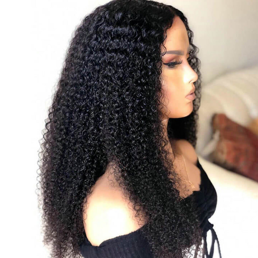 Kinky Curly Hair 13x4 HD Transparent Lace Front Wigs