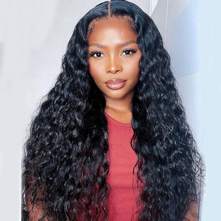 Vente flash : Cheveux vague d'eau 13 * 4 HD Lace Front Wigs Glueless Transparent Lace Wig Plumed Hairline-Amanda Hair