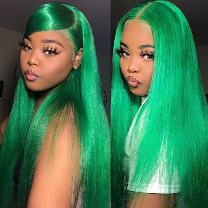Colorful Straight Lace Frontal Transaparent Wigs Transparent HD Lace Wigs Pre-plucked with Baby Hair - Amanda Hair