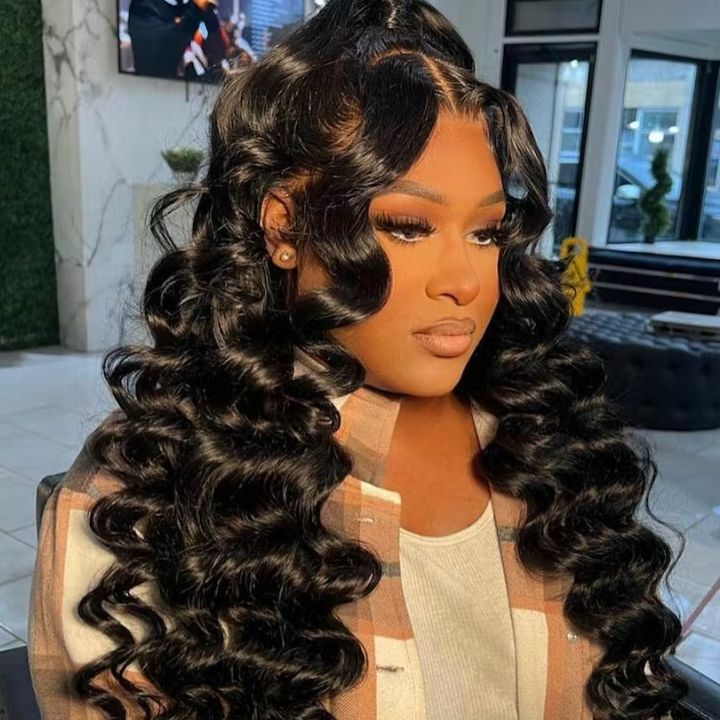 Glueless Loose Wave 6x4.5 /13x4 HD Transaparent Lace Front Wig Virgin Human Hair Pré-plumé Hairline - Amanda Hair