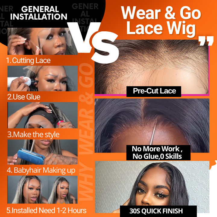 Glueless Loose Wave 6x4.5 /13x4 HD Transaparent Lace Front Wig Virgin Human Hair Pré-plumé Hairline - Amanda Hair