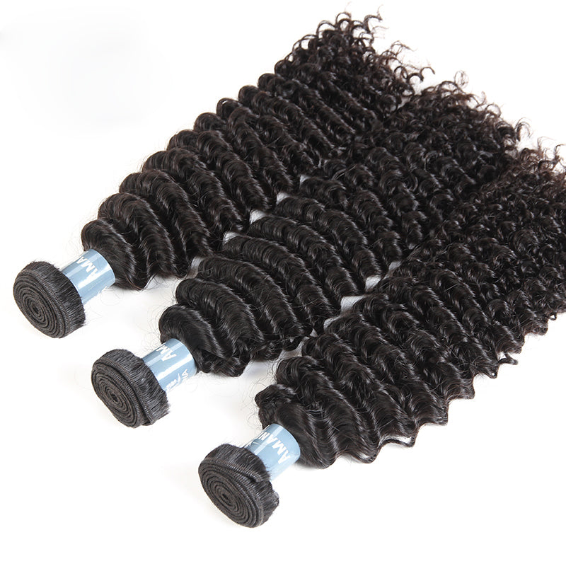 Kinky Curly 3 Bundles Avec 4 * 4 Lace Closure 9A Grade Cheveux Brésiliens 100% Cheveux Humains Non Transformés Noël Hot Item - Amanda Hair