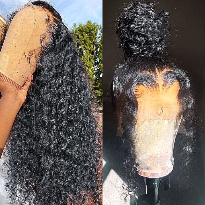 360 Frontale 22 "Vague D'eau Perruque De Cheveux Humains Ondulés Perruque Naturelle Hairine Pré Cueillie Avec Des Cheveux De Bébé-Amanda Hair