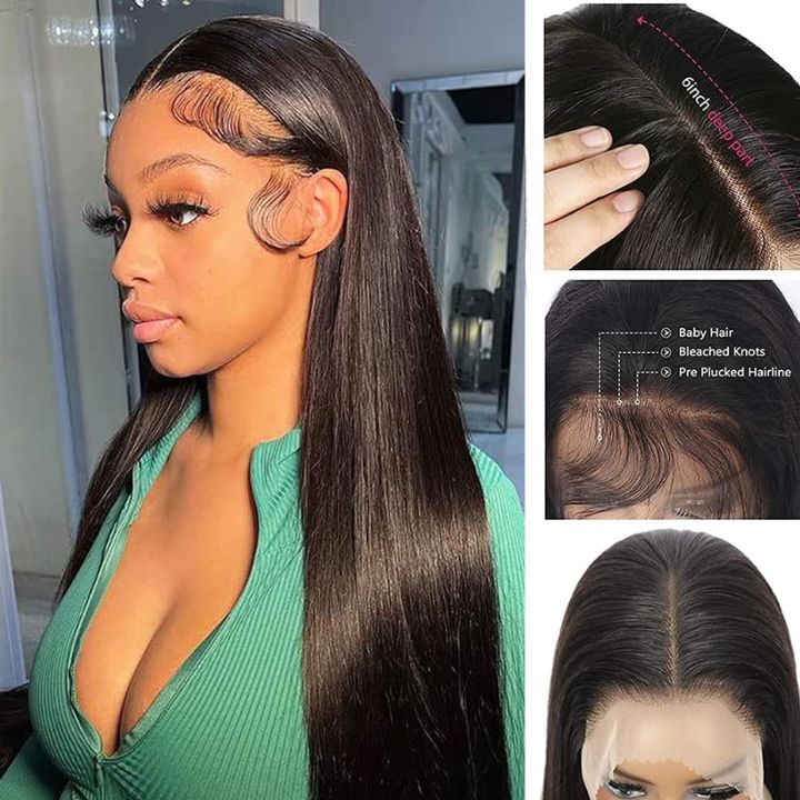 Tiktok Mini.wheatt Misma peluca Pelucas de cabello largo y recto 13x6 HD Peluca frontal de encaje transparente-Amanda Hair