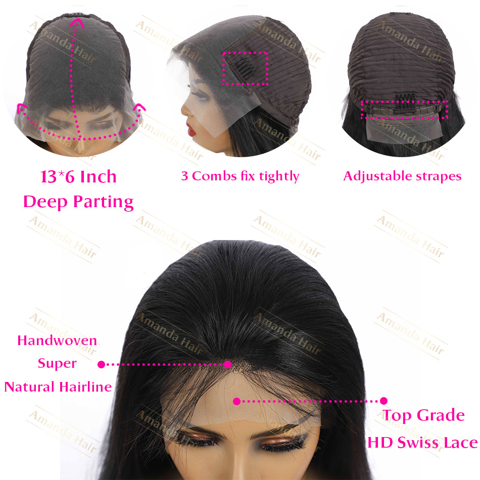 Long Straight Hair HD Lace Front Wigs