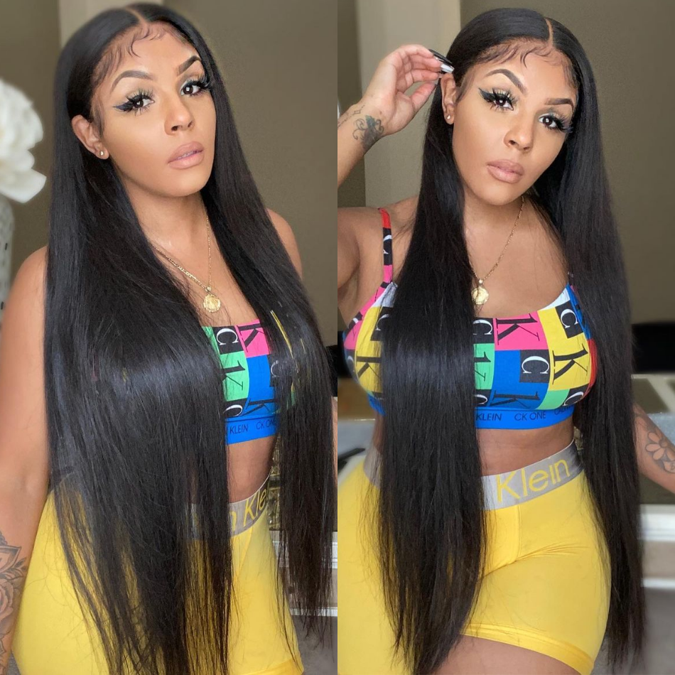 Amanda Indian Straight Hair 3 Bundles With 13*4 Lace Frontal 9A Grade 100% Unprocessed Human Hair No Tangles